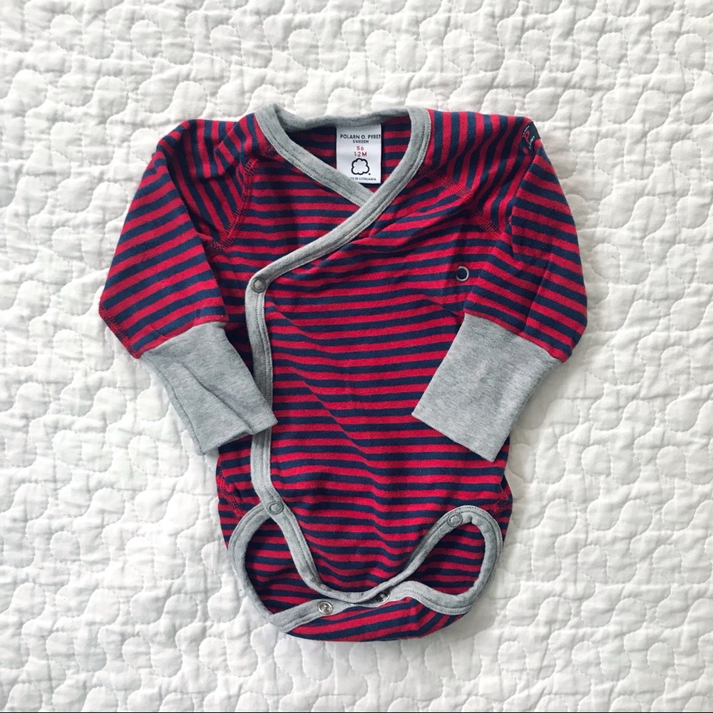 Polarn O. Pyret Stripe Long-Sleeve Bodysuit Onesie